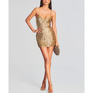 Retrofete Gold Sequin Mini Dress